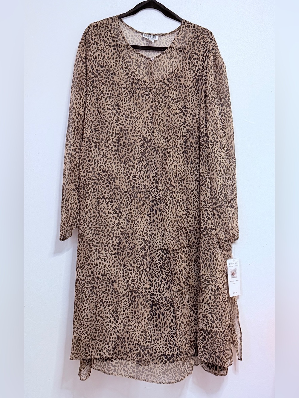 Vintage Robbie Bee Animal Print Dress and Kimono 100% Silk Women’s Size 24